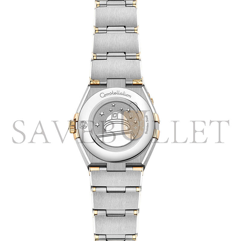 OMEGA CONSTELLATION METEORITE 25MM GREY DIAL DIAMOND DOTS STEEL & YELLOW GOLD BRACELET WATCH O13125256099002
